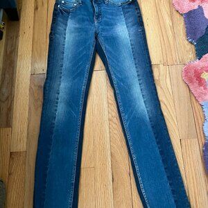 PILCRO and the Letterpress PARALLEL Skinny Two Tone JEANS - Size 25